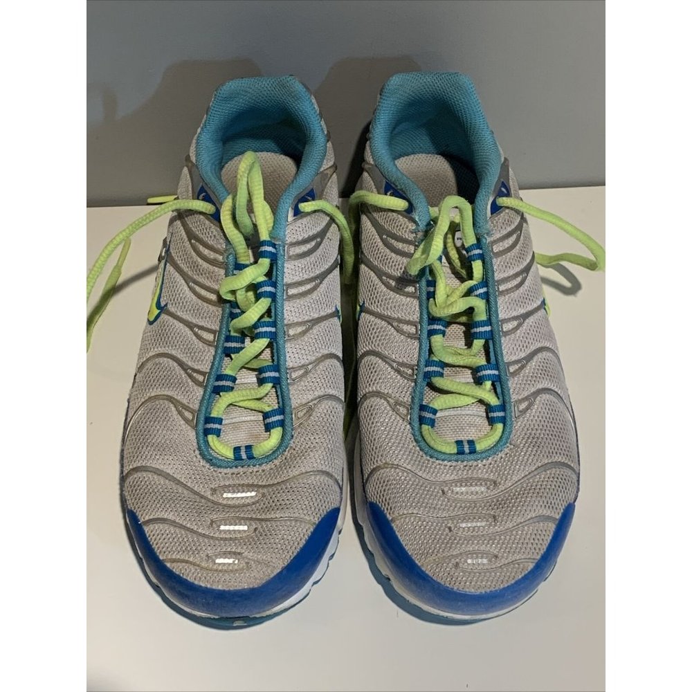 Nike Air‎ Max Tn GS White Volt Blue/Gray Shoes 718071-174 Size 6Y Or Women’s 7.5